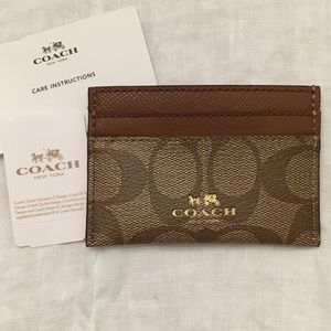 NWT Coach Signature Leather CC Holder